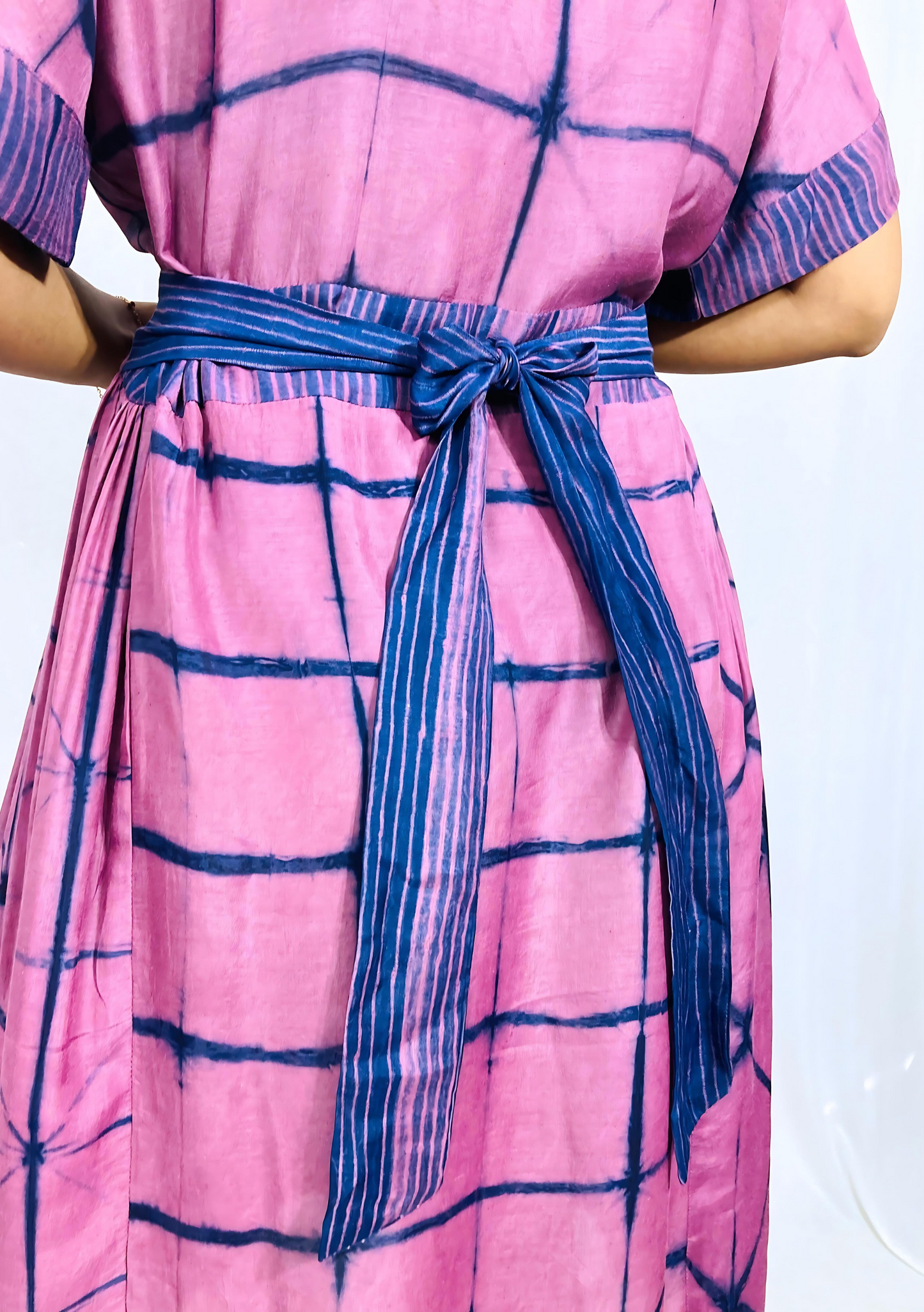 Handcrafted shibori with Belt Dress