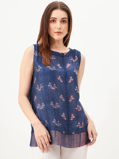 Handcrafted shibori cut sleeves Top