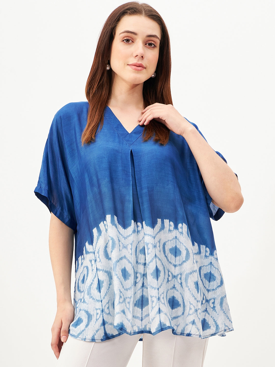 handcrafted shibori loose fit ikat Top