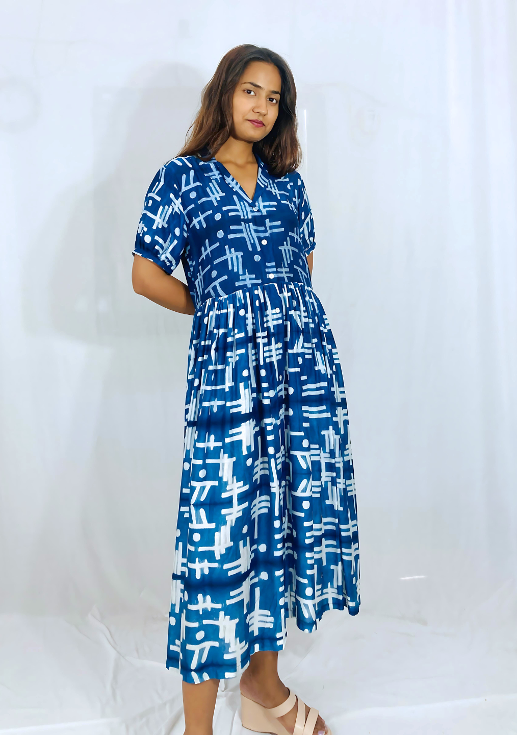 Indigo Handcrafted shibori Dress