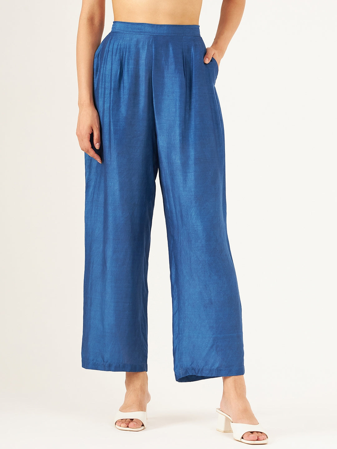 Solid Indigo Handcrafted Palazzo Pant