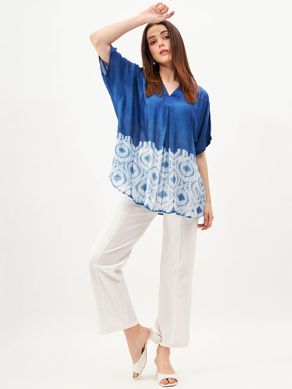 handcrafted shibori loose fit ikat Top