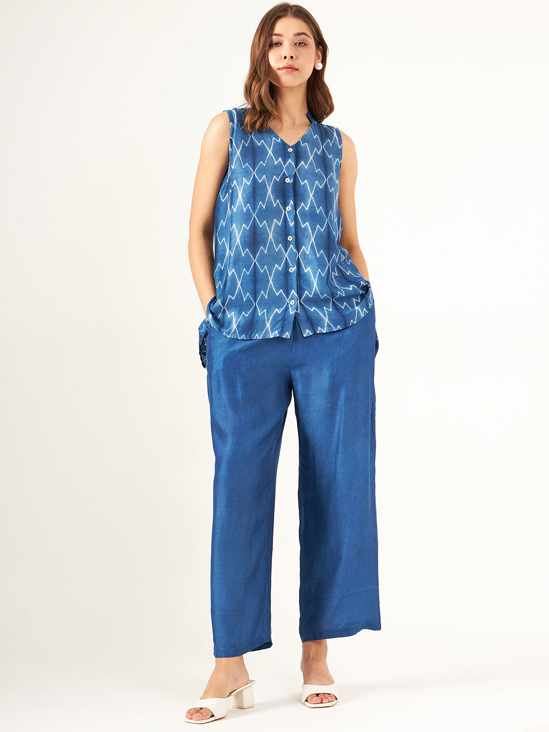 Solid Indigo Handcrafted Palazzo Pant