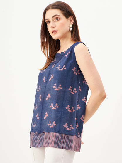 Handcrafted shibori cut sleeves Top