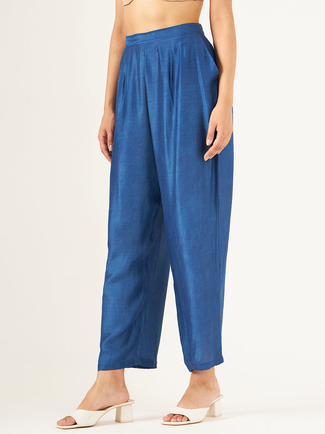 Solid Indigo Handcrafted Palazzo Pant