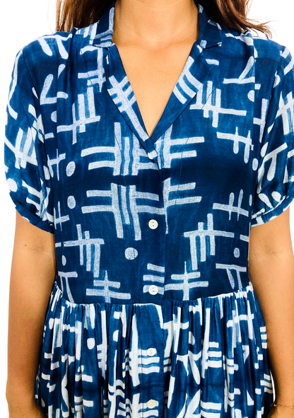 Indigo Handcrafted shibori Dress