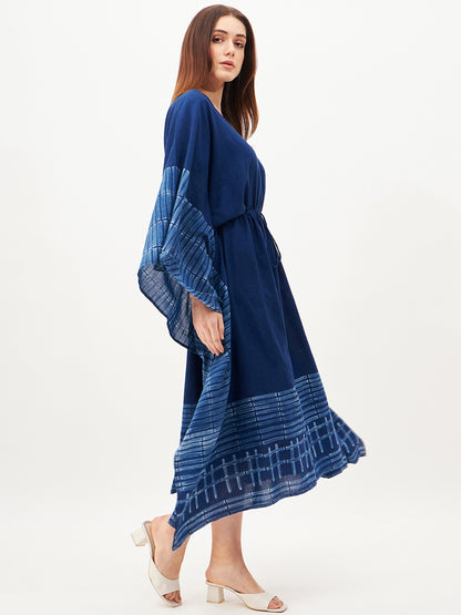 Indigo handcrafted shibori kaftan