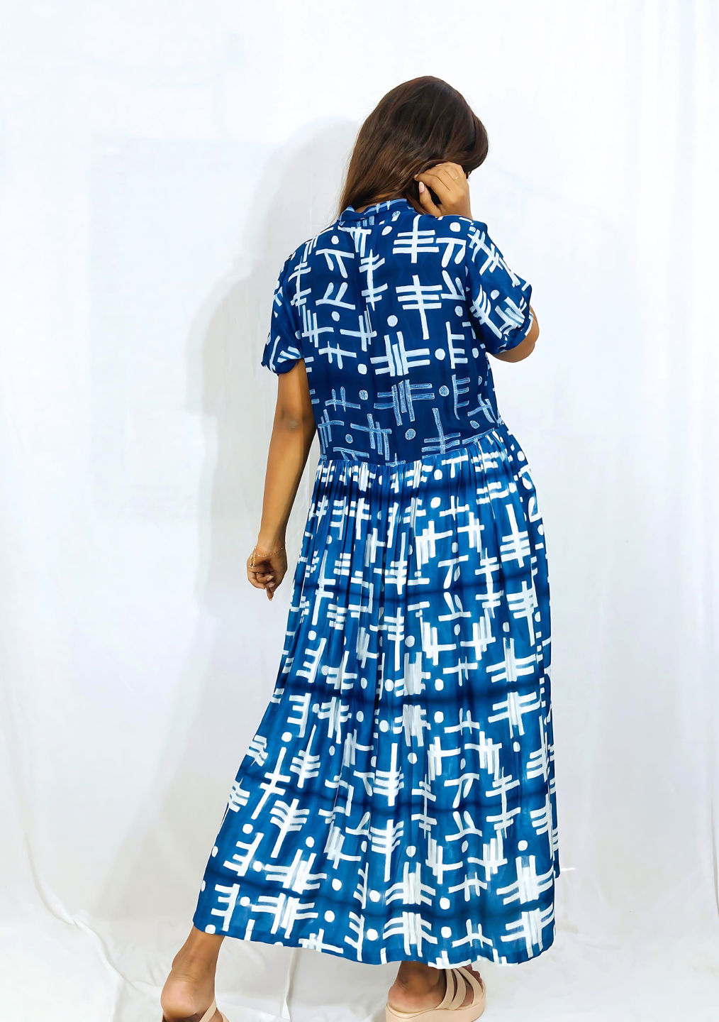 Indigo Handcrafted shibori Dress