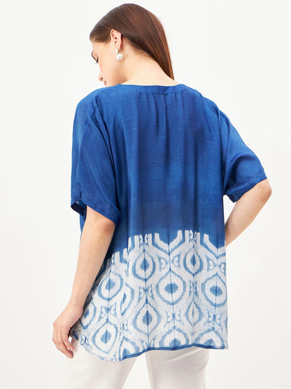 handcrafted shibori loose fit ikat Top