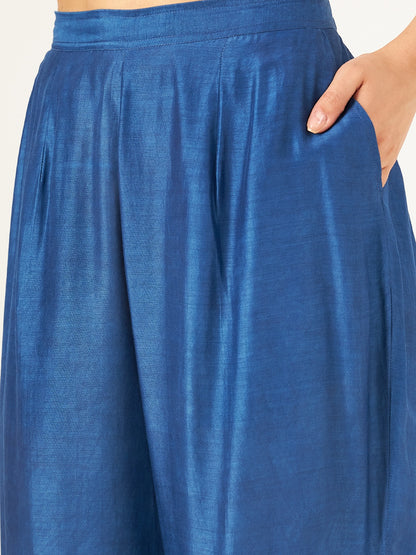 Solid Indigo Handcrafted Palazzo Pant