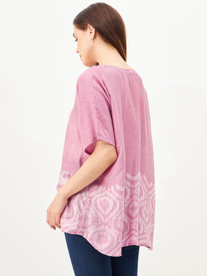 handcrafted shibori loose fit ikat Top