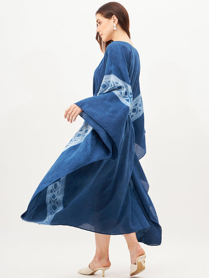 Indigo handcrafted shibori kaftan