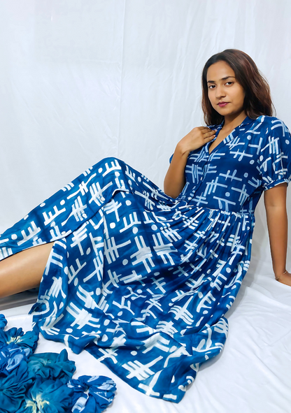 Indigo Handcrafted shibori Dress