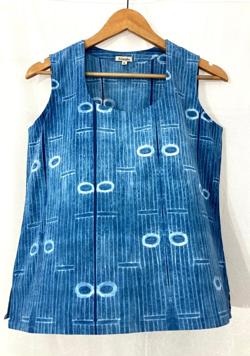 Handcrafted shibori cut sleeves cotton Top