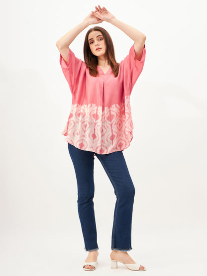 handcrafted shibori loose fit ikat Top