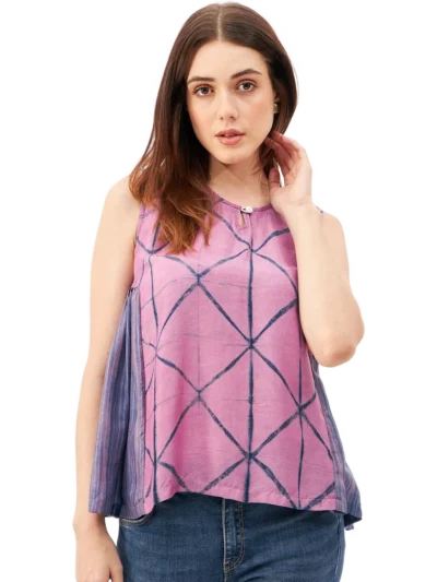 Handcrafted Shibori Cut Sleeve Top