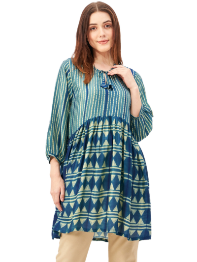 Handcrafted Shibori Knee Length Top