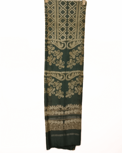 Leaf Green Chanderi Shibori Silk Shirt and Dupatta
