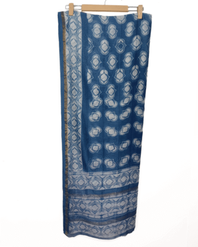 Indigo Chanderi Shibori Dyed Shirt